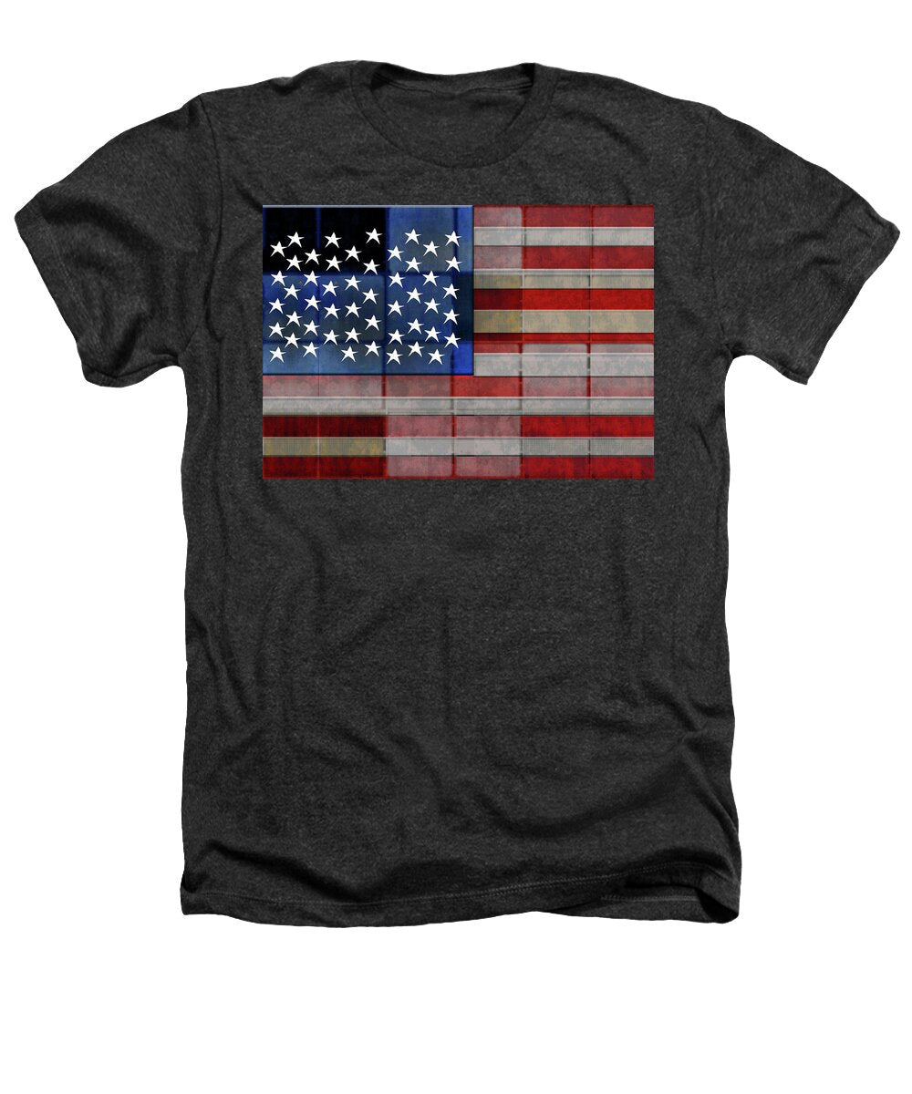 American Flag Quilt #1 - Heathers T-Shirt