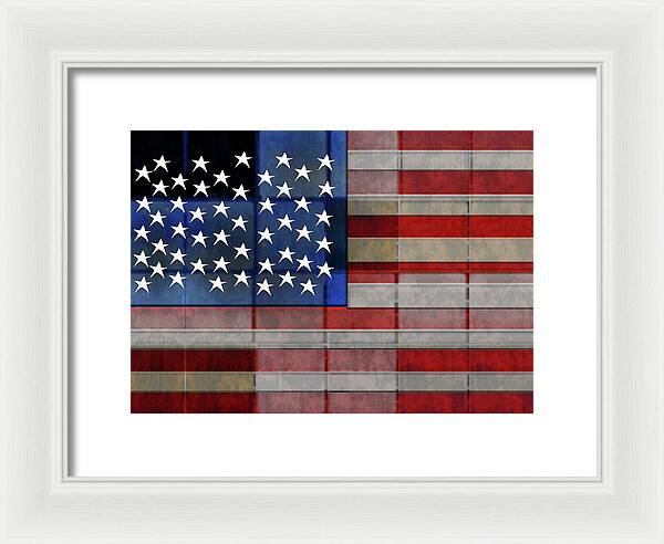 American Flag Quilt 1 - Framed Print