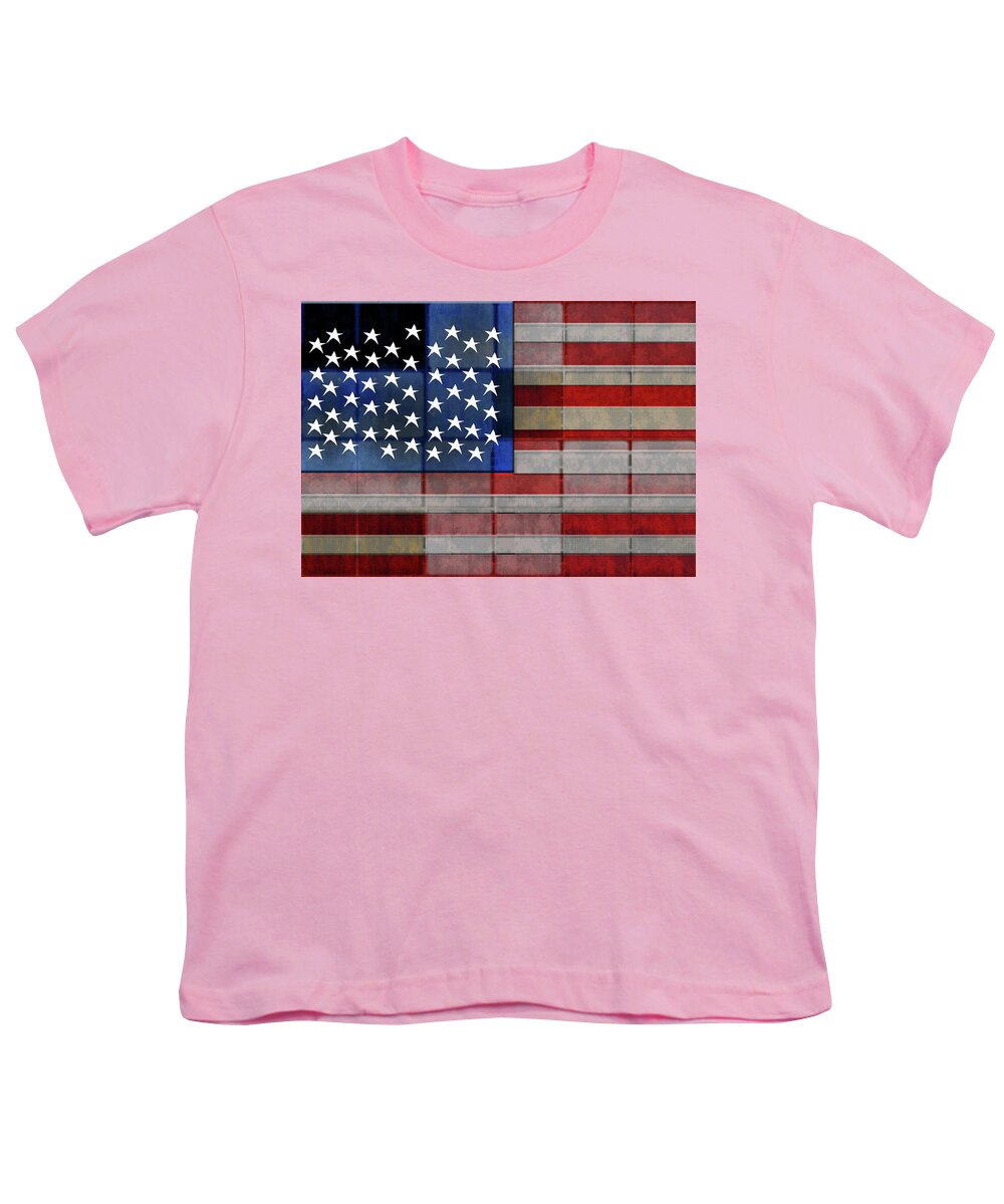 American Flag Quilt #1 - Youth T-Shirt