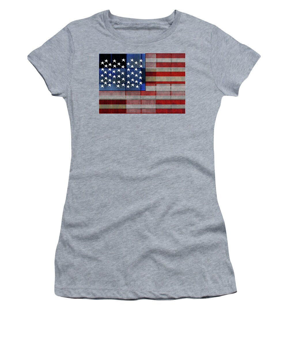 American Flag Quilt #1 - Women's T-Shirt