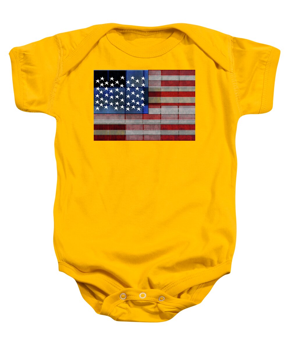 American Flag Quilt #1 - Baby Onesie