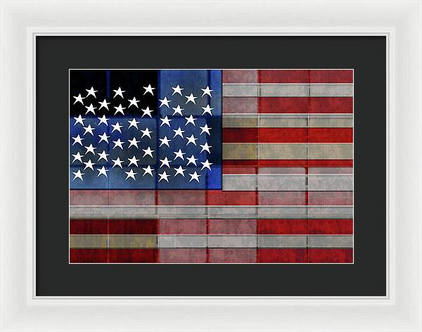 American Flag Quilt 1 - Framed Print