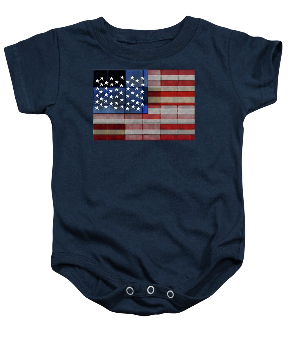 American Flag Quilt #1 - Baby Onesie