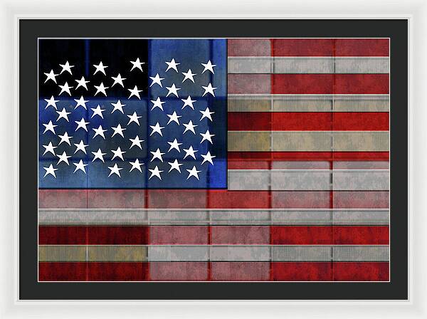 American Flag Quilt 1 - Framed Print