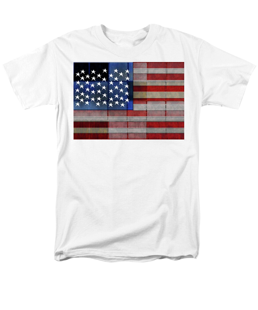 American Flag Quilt #1 - Men's T-Shirt  (Regular Fit)