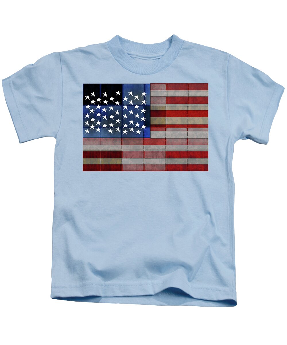 American Flag Quilt #1 - Kids T-Shirt