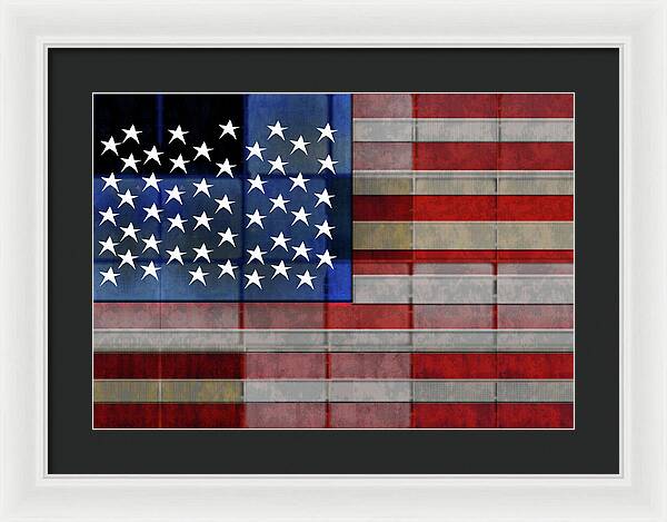 American Flag Quilt 1 - Framed Print