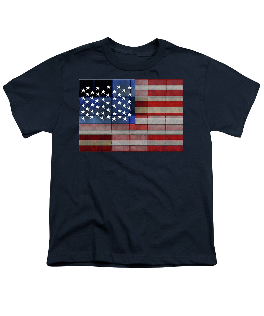 American Flag Quilt #1 - Youth T-Shirt