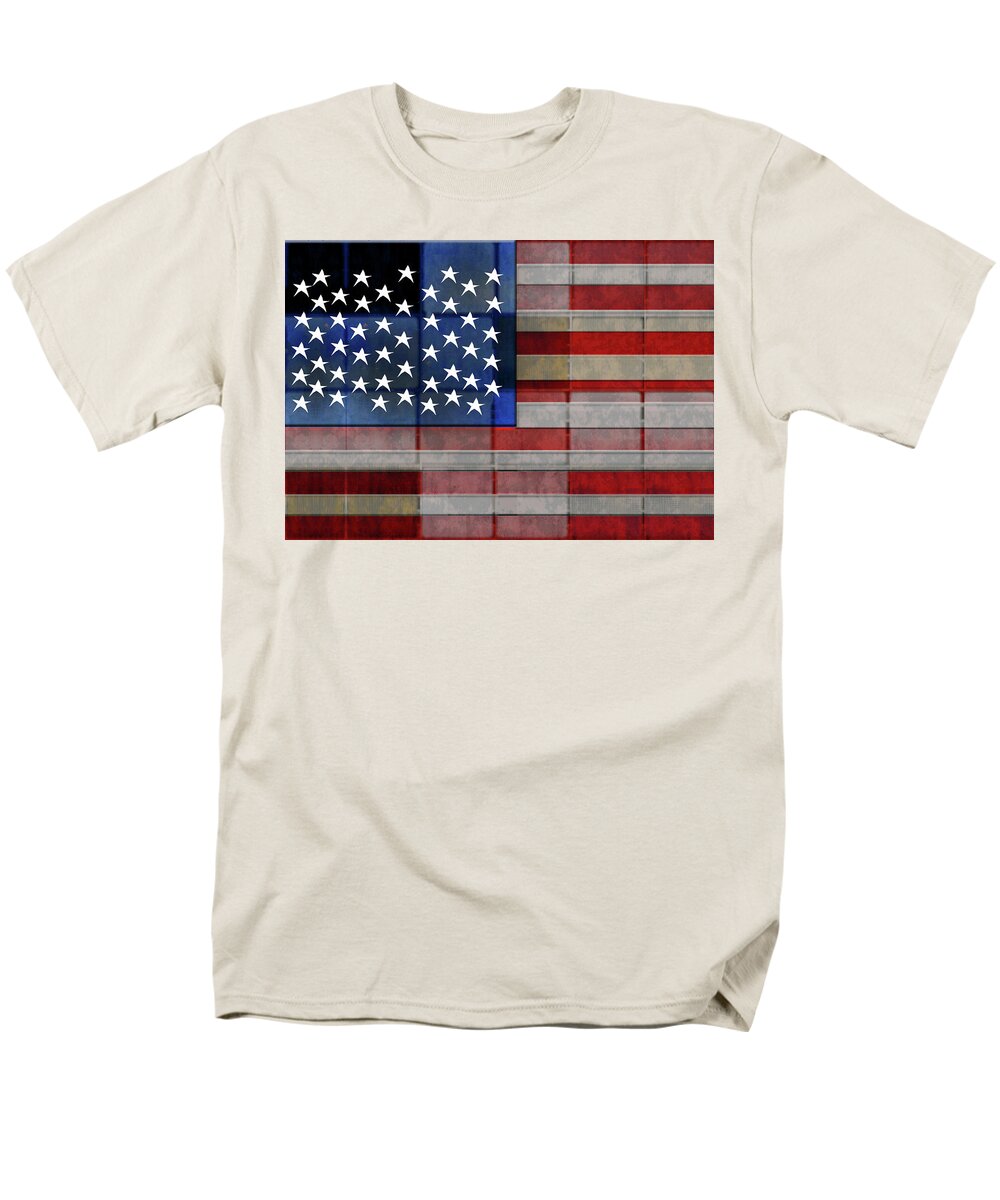 American Flag Quilt #1 - Men's T-Shirt  (Regular Fit)