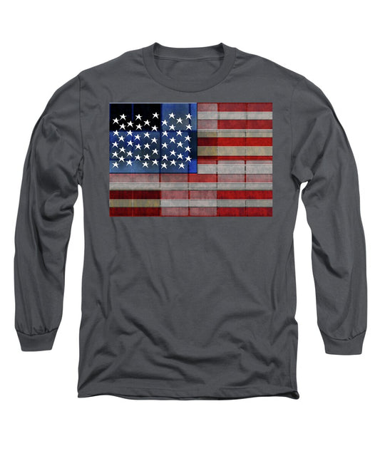 American Flag Quilt #1 - Long Sleeve T-Shirt