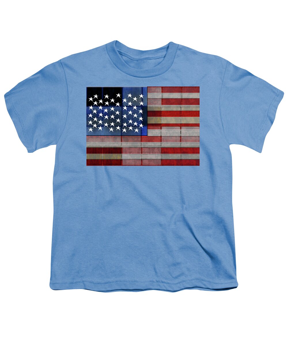 American Flag Quilt #1 - Youth T-Shirt