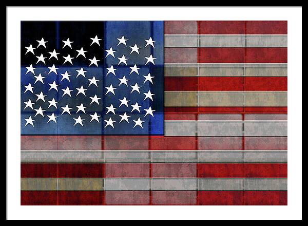 American Flag Quilt 1 - Framed Print