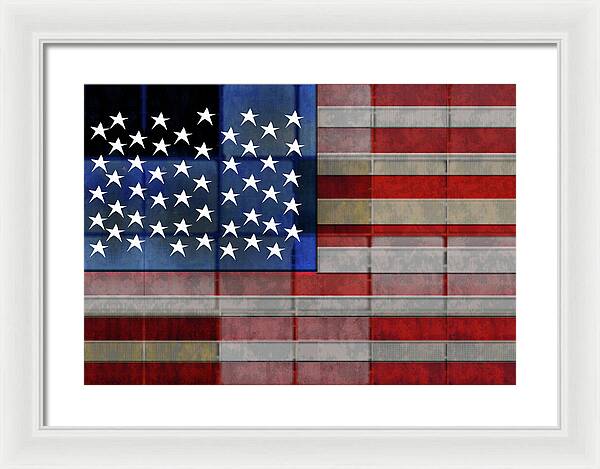 American Flag Quilt 1 - Framed Print