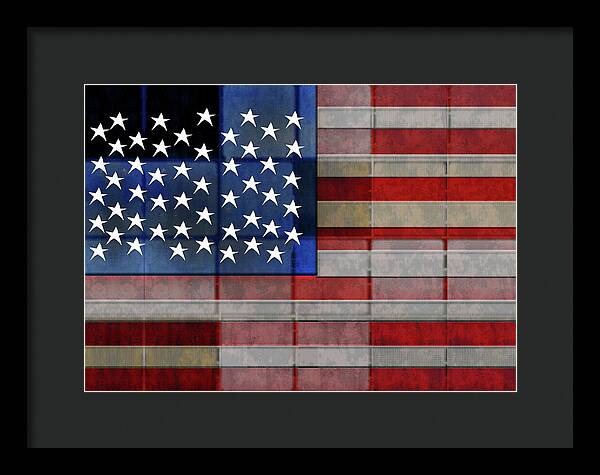 American Flag Quilt 1 - Framed Print