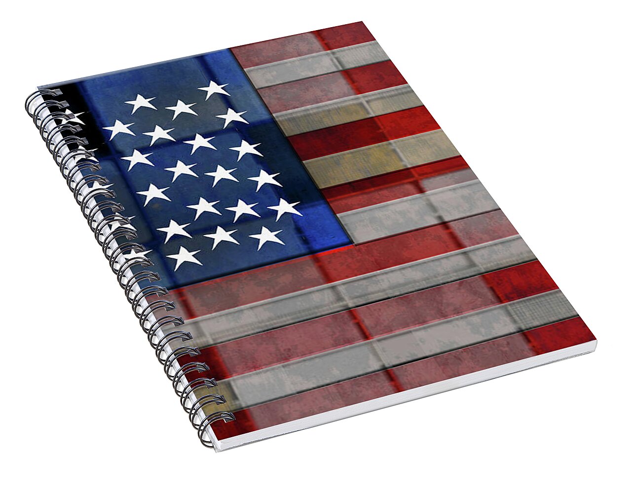 American Flag Quilt 1 - Spiral Notebook