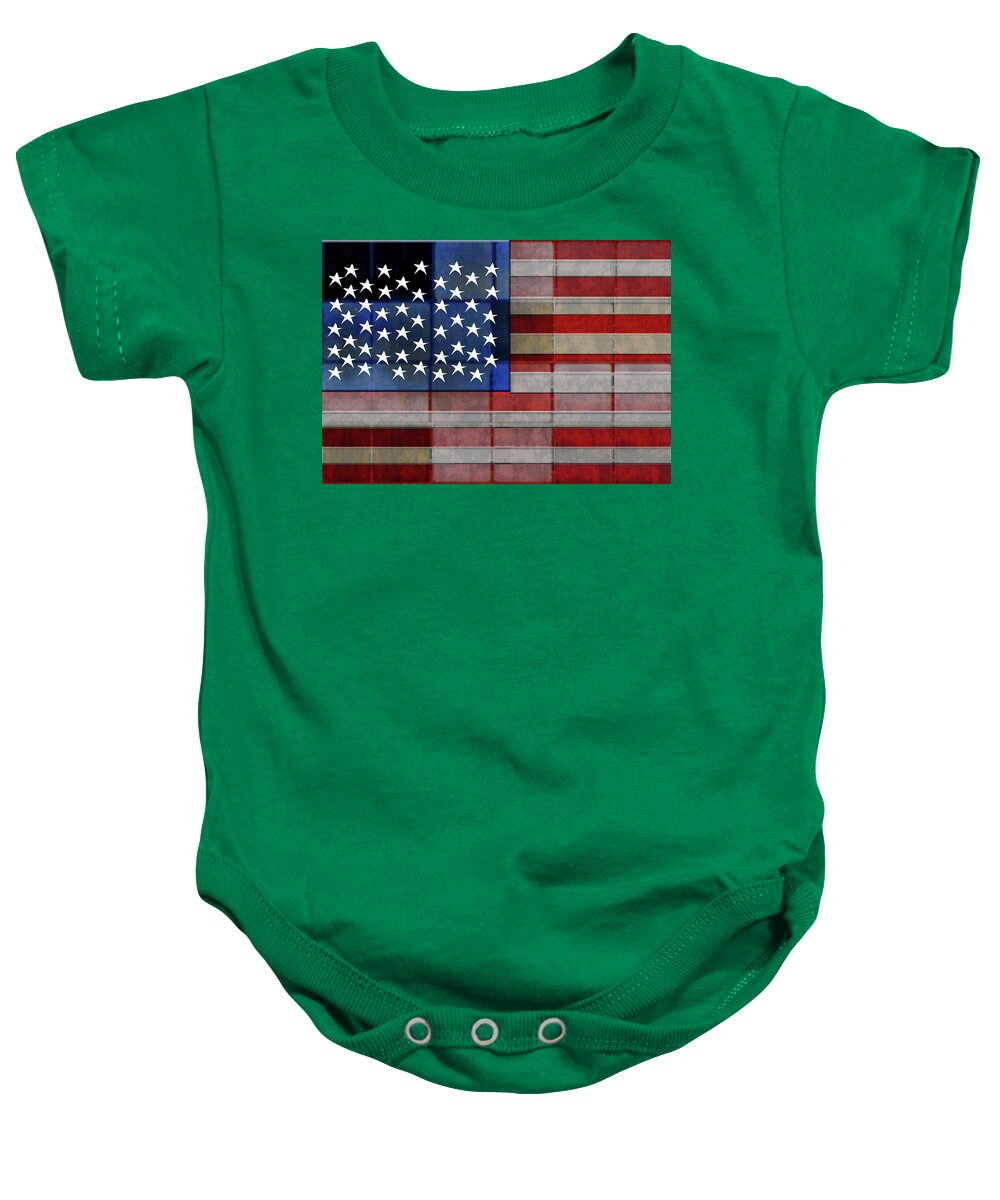 American Flag Quilt #1 - Baby Onesie