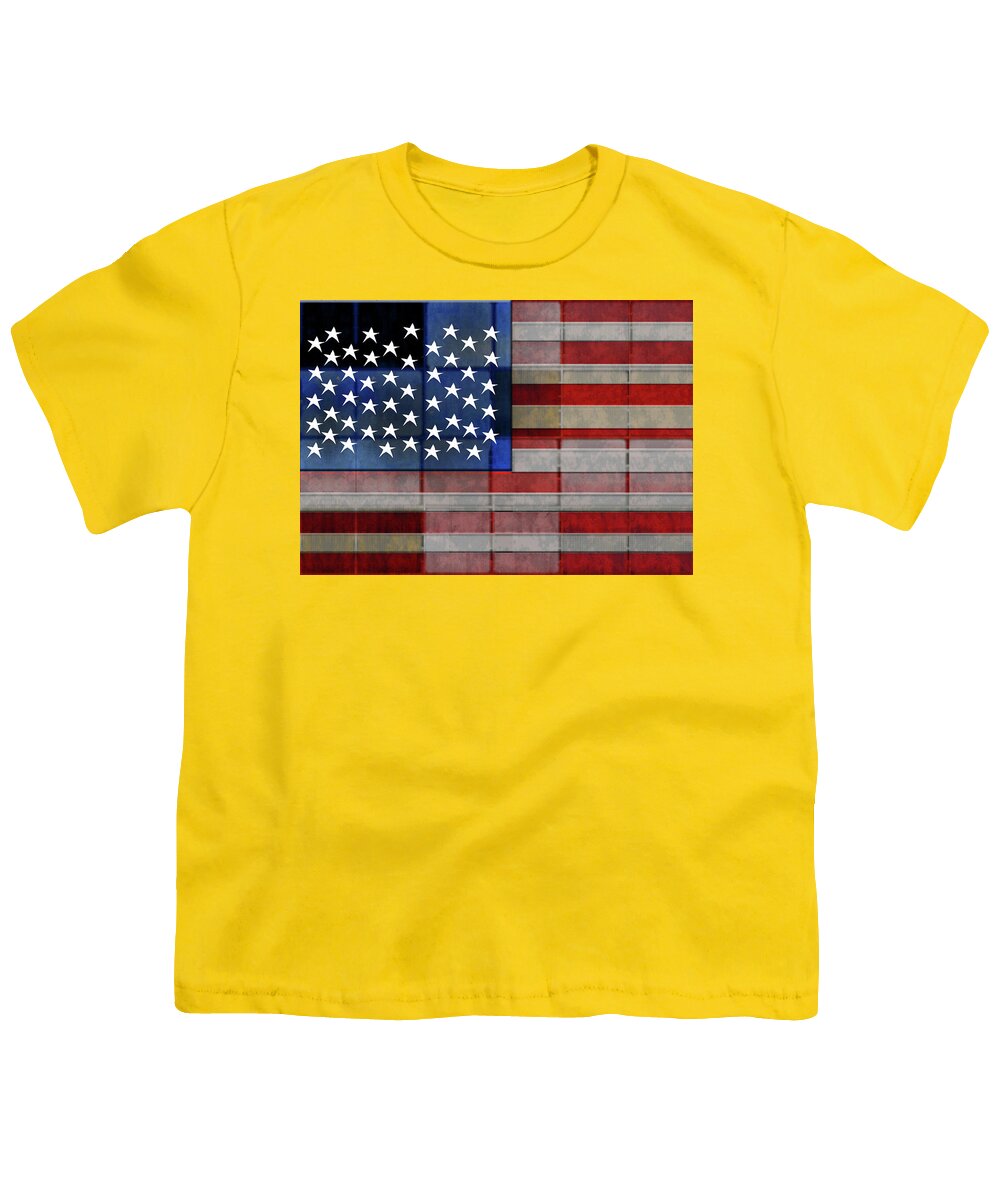 American Flag Quilt #1 - Youth T-Shirt