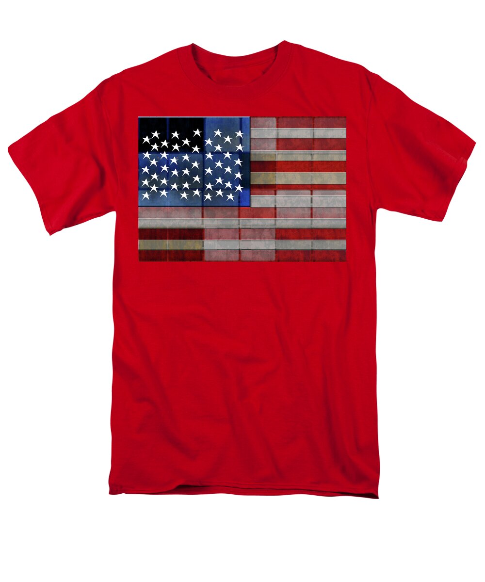 American Flag Quilt #1 - Men's T-Shirt  (Regular Fit)