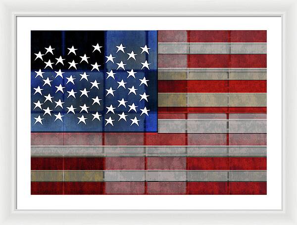 American Flag Quilt 1 - Framed Print