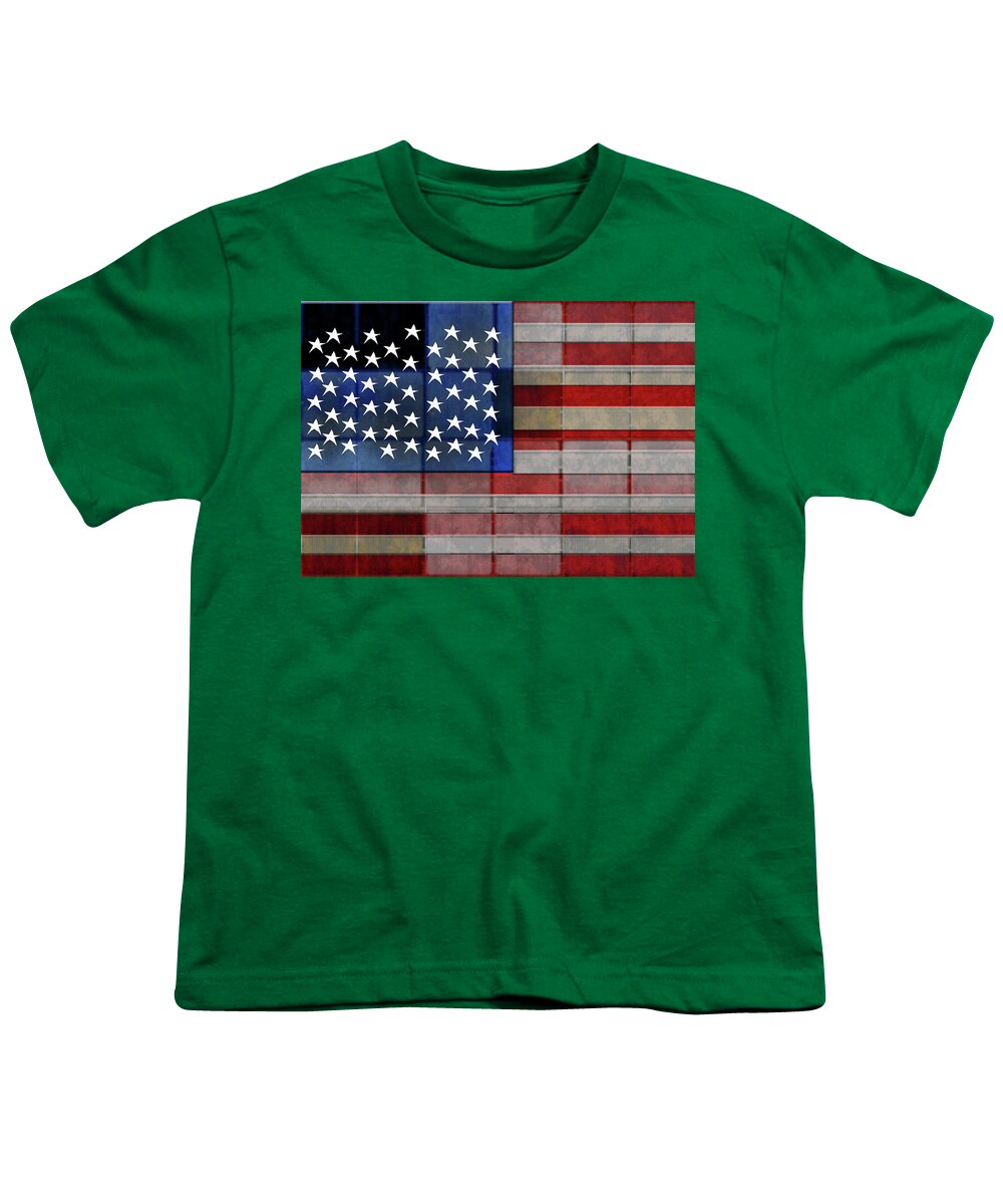 American Flag Quilt #1 - Youth T-Shirt