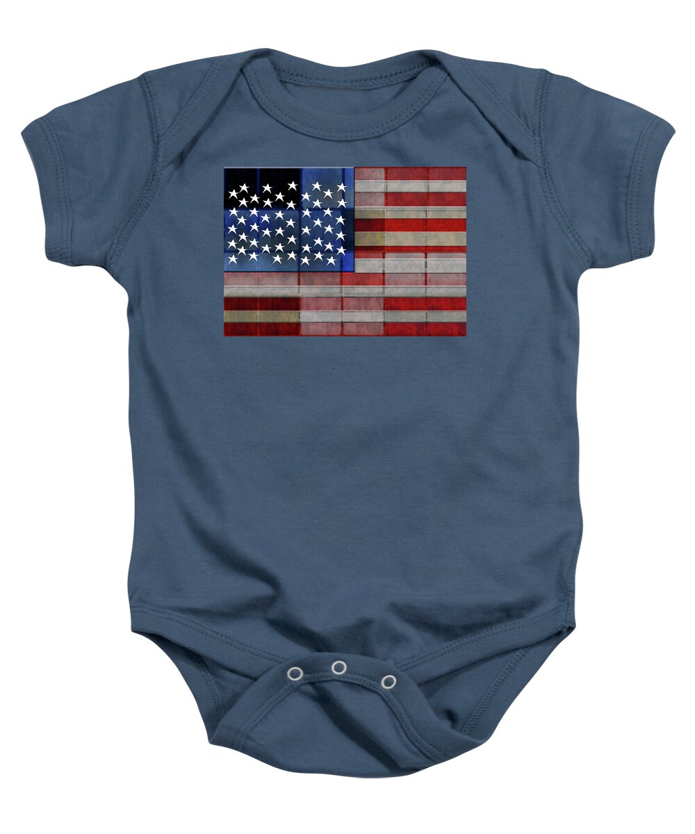 American Flag Quilt #1 - Baby Onesie