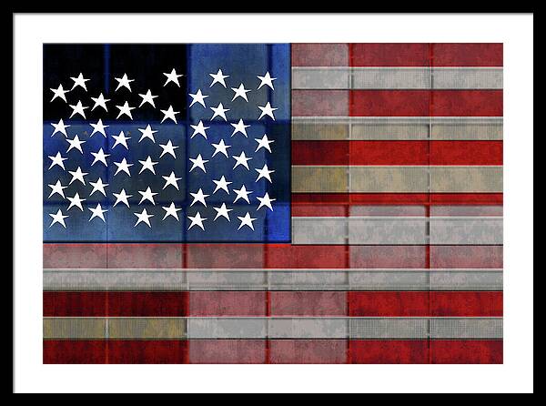 American Flag Quilt 1 - Framed Print