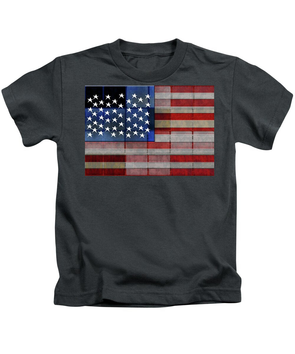 American Flag Quilt #1 - Kids T-Shirt