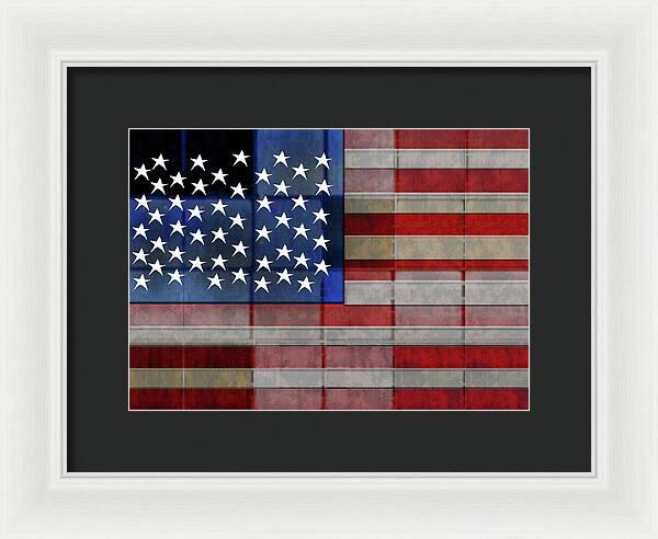 American Flag Quilt 1 - Framed Print