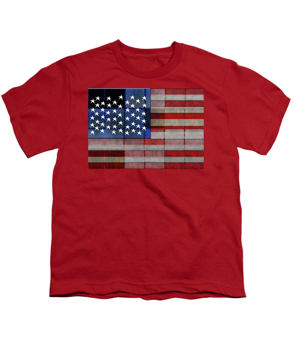 American Flag Quilt #1 - Youth T-Shirt