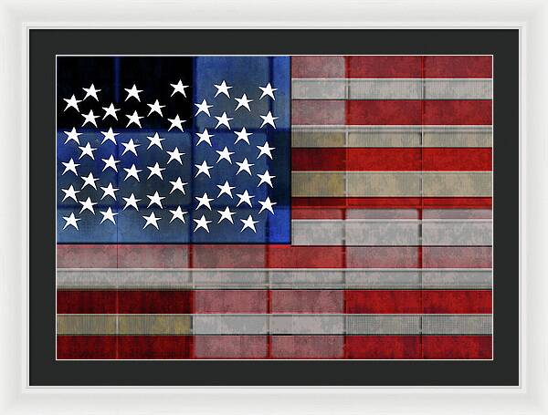 American Flag Quilt 1 - Framed Print