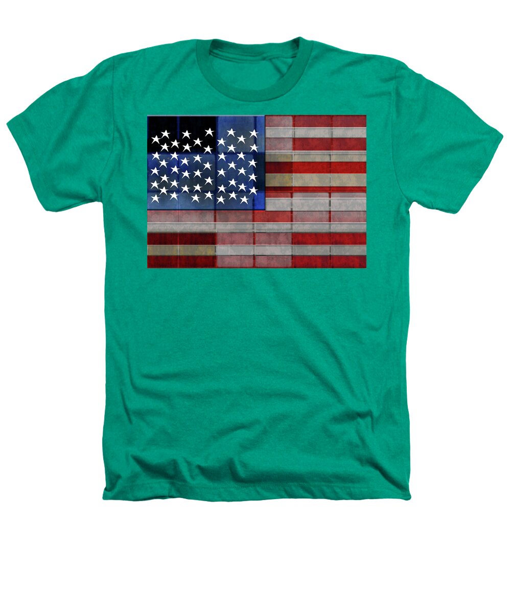 American Flag Quilt #1 - Heathers T-Shirt