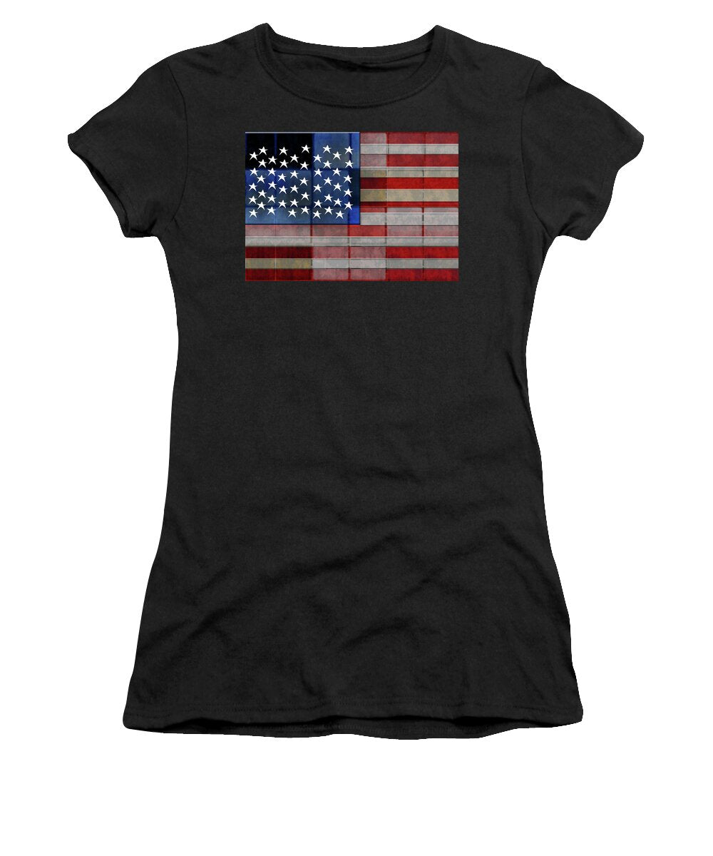 American Flag Quilt #1 - Women's T-Shirt