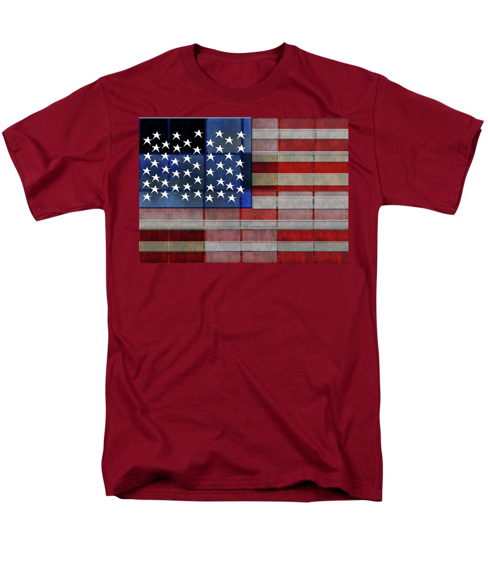 American Flag Quilt #1 - Men's T-Shirt  (Regular Fit)