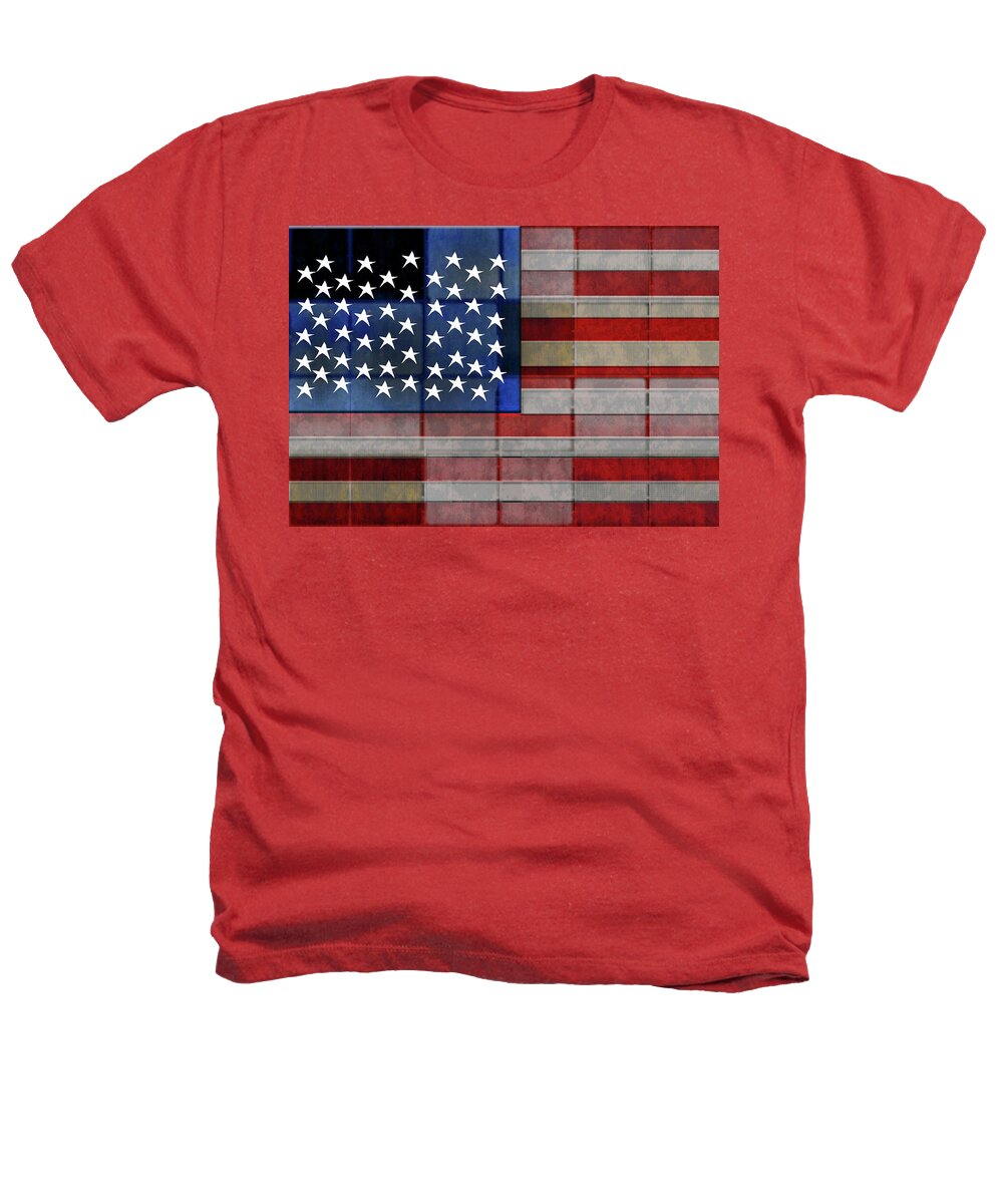 American Flag Quilt #1 - Heathers T-Shirt