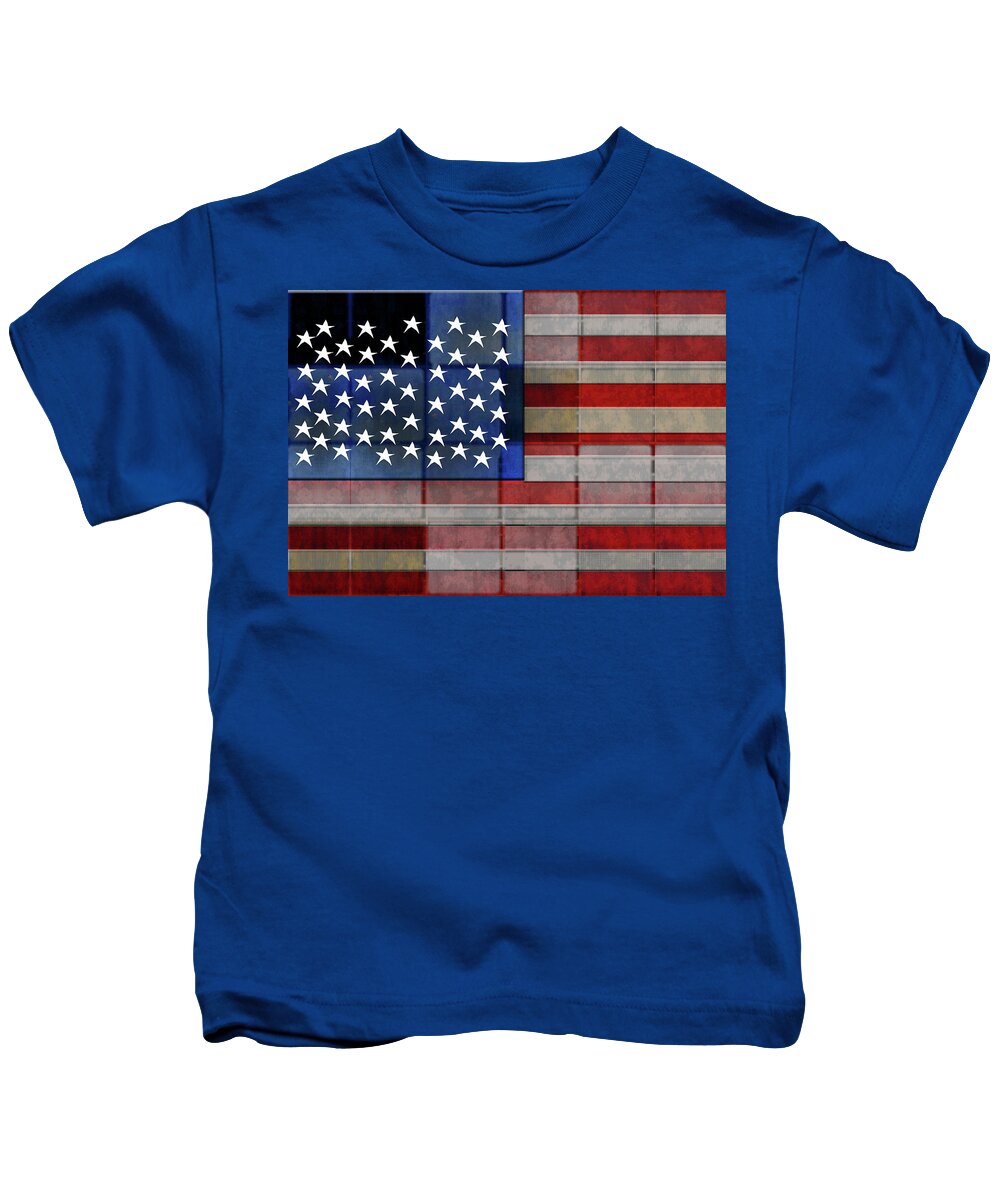 American Flag Quilt #1 - Kids T-Shirt