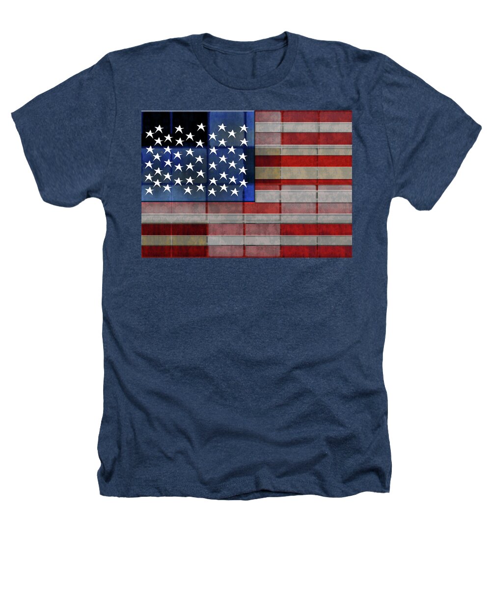 American Flag Quilt #1 - Heathers T-Shirt