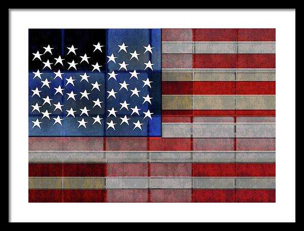 American Flag Quilt 1 - Framed Print