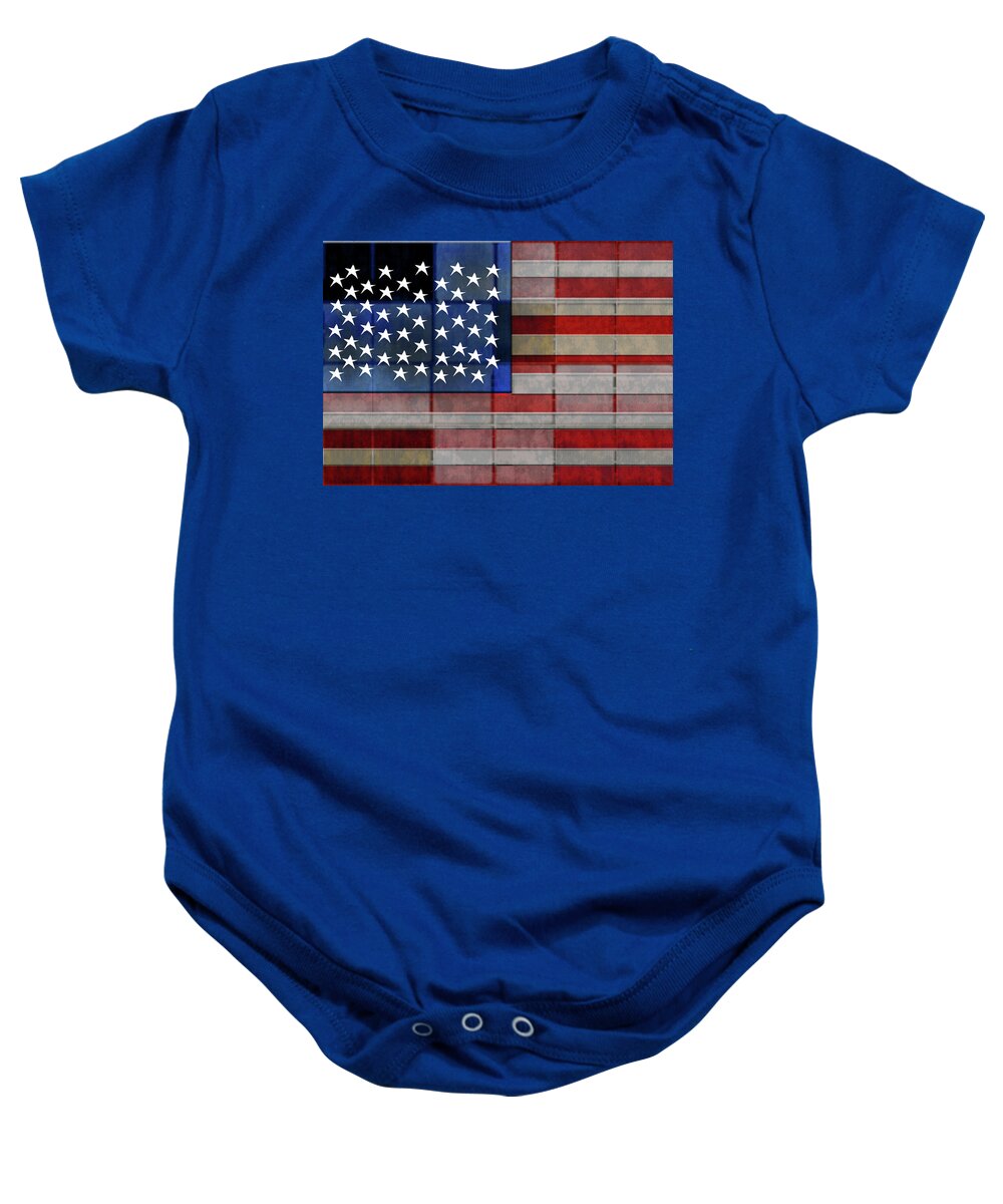 American Flag Quilt #1 - Baby Onesie