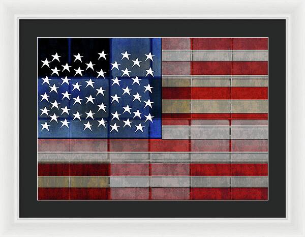 American Flag Quilt 1 - Framed Print