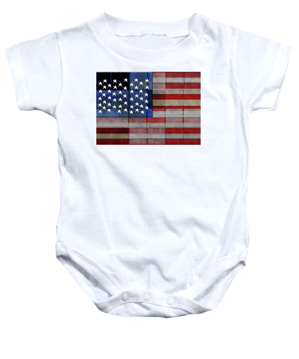 American Flag Quilt #1 - Baby Onesie