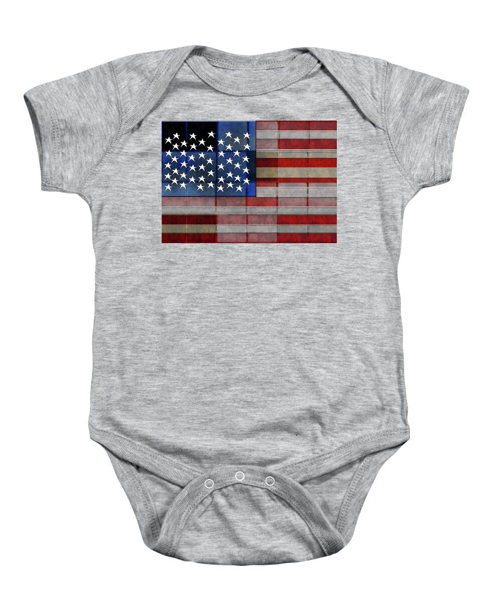 American Flag Quilt #1 - Baby Onesie