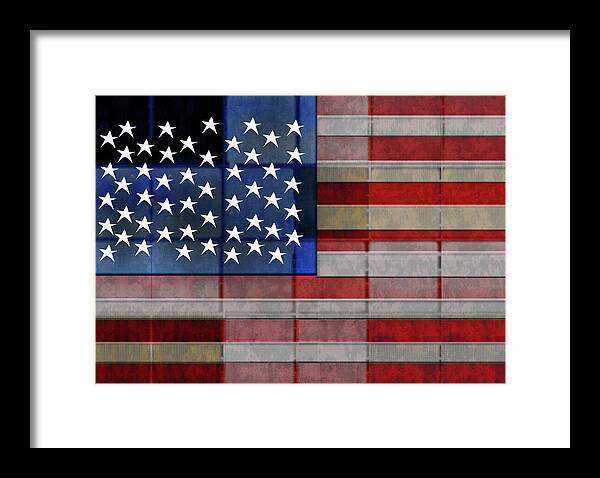 American Flag Quilt 1 - Framed Print