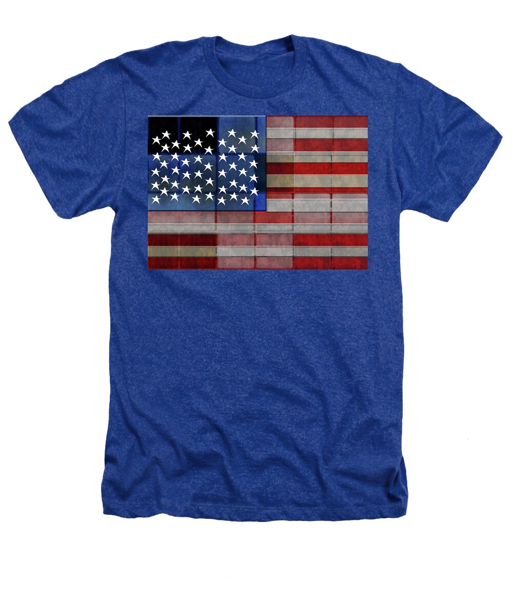 American Flag Quilt #1 - Heathers T-Shirt