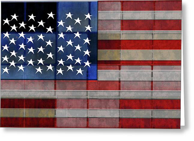 American Flag Quilt 1 - Greeting Card