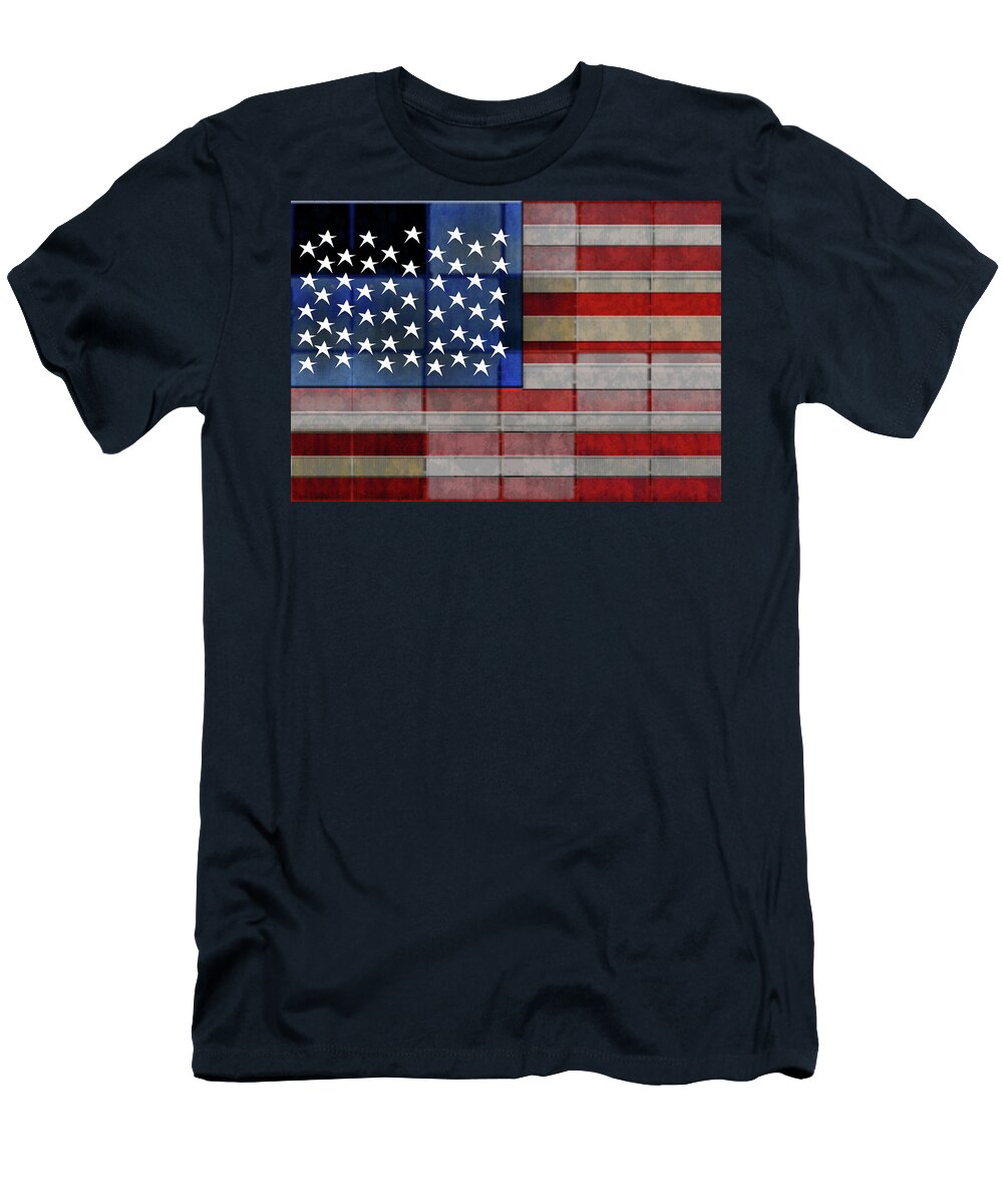 American Flag Quilt #1 - T-Shirt