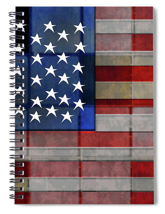 American Flag Quilt 1 - Spiral Notebook