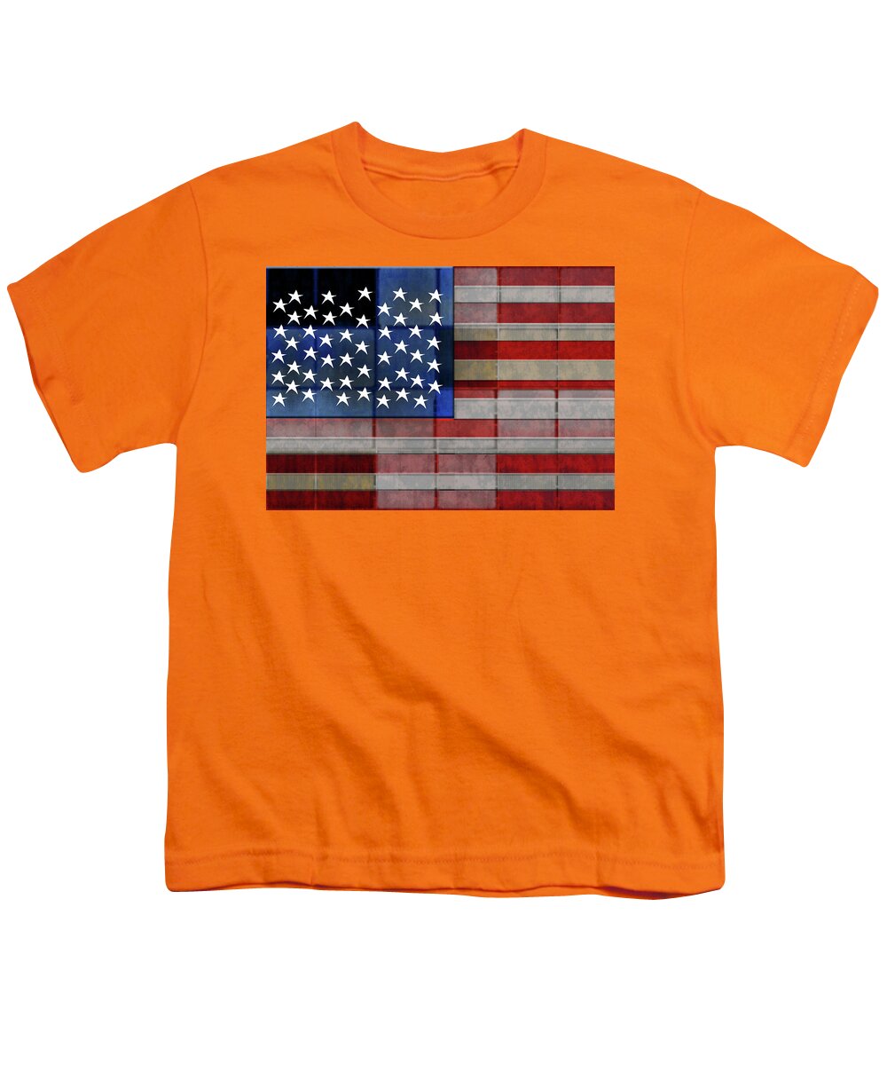 American Flag Quilt #1 - Youth T-Shirt