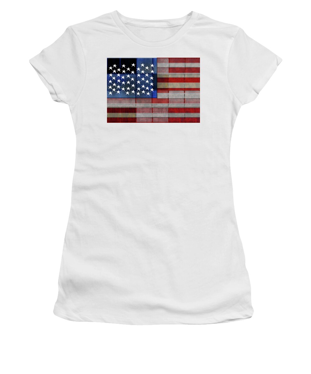 American Flag Quilt #1 - Women's T-Shirt