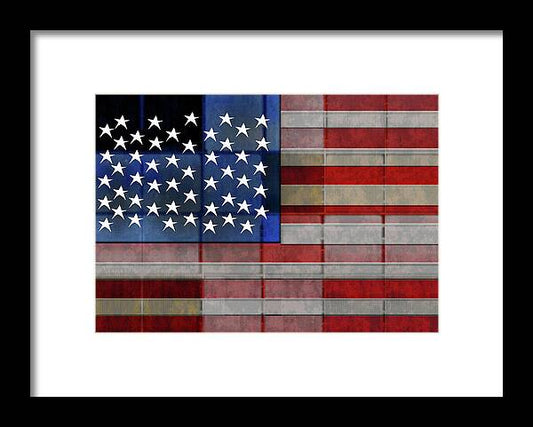 American Flag Quilt 1 - Framed Print