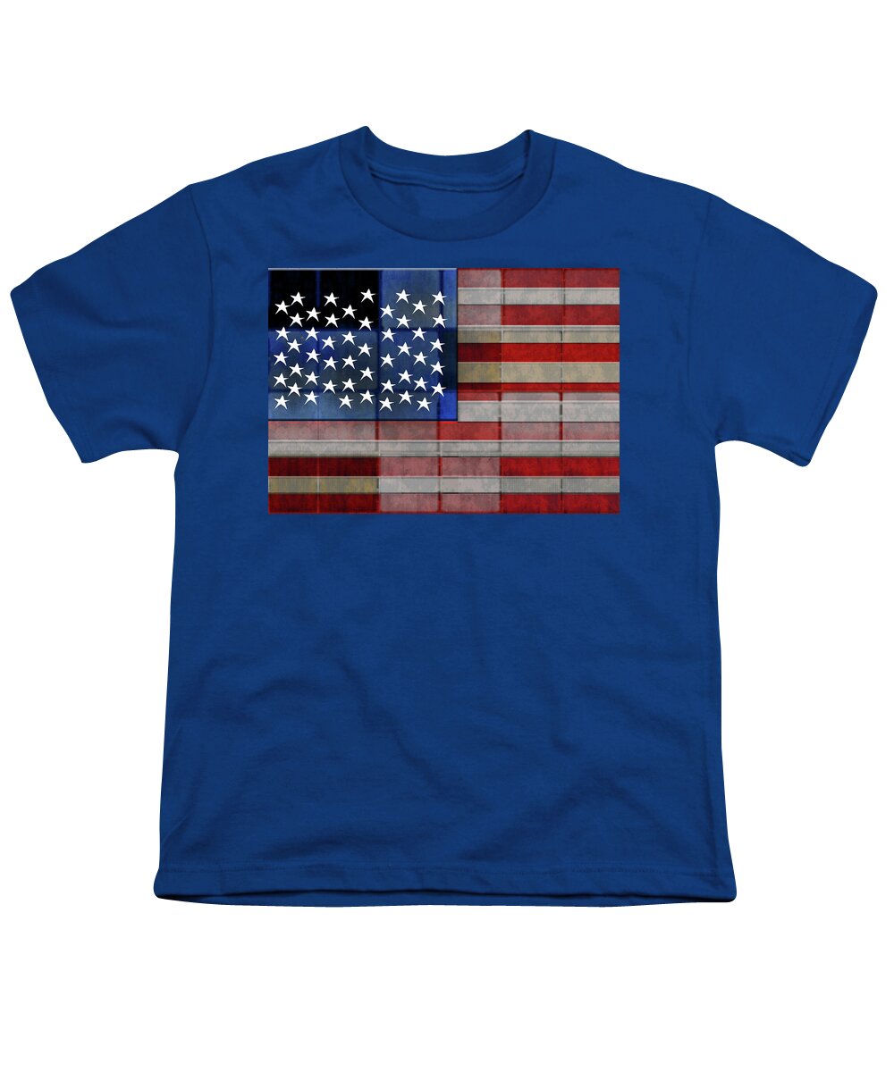 American Flag Quilt #1 - Youth T-Shirt